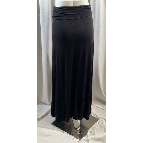 Max Studio Fold Over Waist Maxi Jersey Skirt, Black, Sz: M, 73-20 - Picture 12 of 16